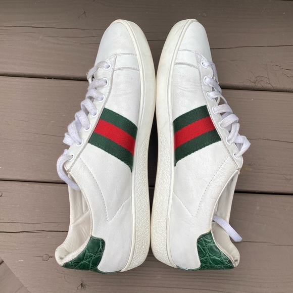 GUCCI Women's Ace Leather Sneaker, White, Precious - Picture 7 of 16